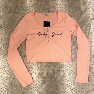 Fashion Nova NWT Sweet Baby Zip Up Top
